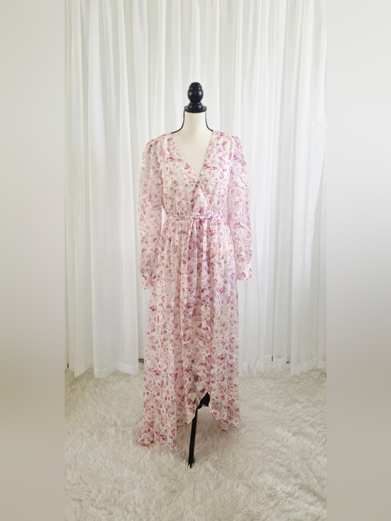 Dresses & Skirts - Floral Pink Surplice Maxi Dress